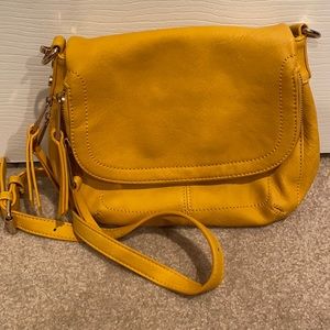 Yellow cross body bag